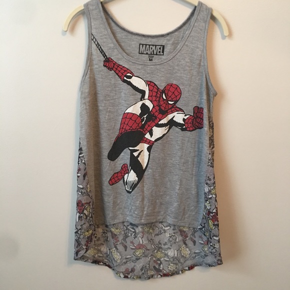 Spiderman Tops - Marvel Spider-Man Hi Low Tank Top